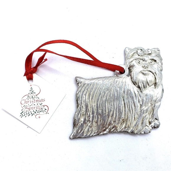 Pewter Yorkie Dog Double Sided Ornament - Picture 8 of 8